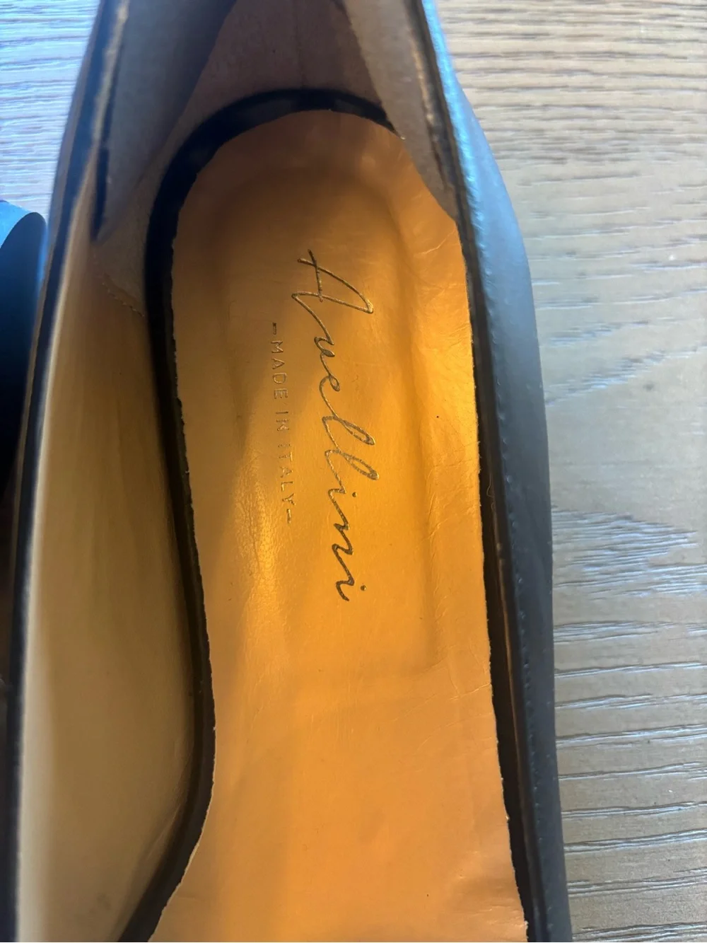 Black Leather Loafers with Leopard Toe Accent